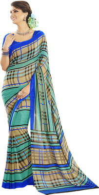 

Khoobee Self Design, Printed Fashion Georgette Saree(Green, Blue, Multicolor), Blue;green;multicolor
