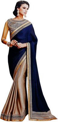 

Aksh Fashion Self Design Bollywood Pure Georgette Saree(Blue)