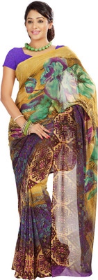 

Party Wear Dresses Printed Fashion Art Silk Saree(Multicolor), Multicolor373
