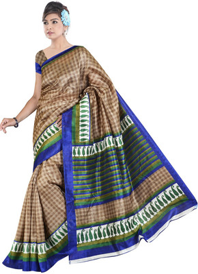 

Parisha Printed Daily Wear Art Silk Saree(Beige)