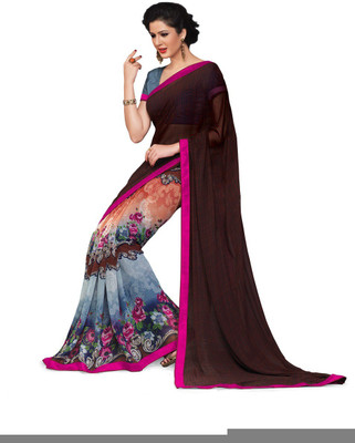 

Ridham Sarees Printed Daily Wear Handloom Georgette Saree(Multicolor)