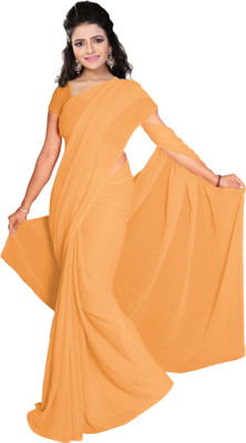 

Vardan Prints Plain Fashion Georgette Saree(Beige)