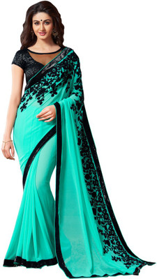 

Parisha Embroidered Fashion Georgette Saree(Green), See green