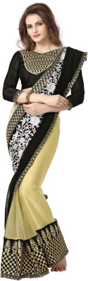 

onlinefayda Embroidered Daily Wear Georgette Saree(Black)