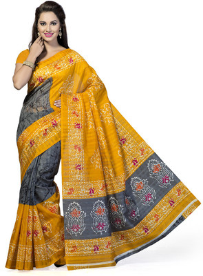 

Ishin Printed Fashion Silk Saree(Yellow)