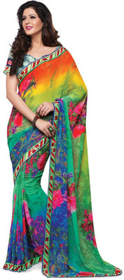 

Ridham Sarees Printed Daily Wear Handloom Georgette Saree(Multicolor)