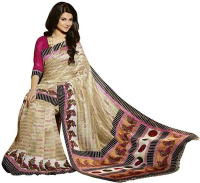 

Redesign Printed Bhagalpuri Art Silk Saree(Beige)