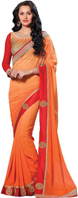 

Brijraj Solid Fashion Georgette Saree(Orange)