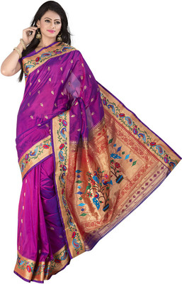 

Ishin Woven Kanjivaram Art Silk Saree(Pink)