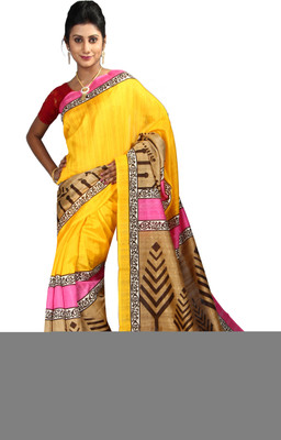 

Anushree Saree Printed Fashion Silk Saree(Multicolor), Yellow