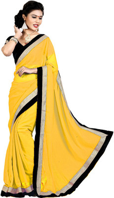 

Party Wear Dresses Solid Fashion Chiffon Saree(Yellow)