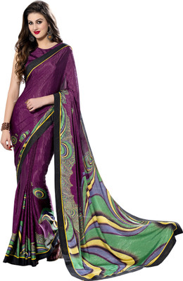 

Jiya Self Design, Printed Fashion Art Silk, Crepe Saree(Magenta)