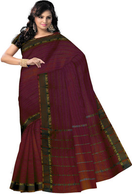 

Javuli Woven Arani Pattu Handloom Silk Cotton Blend Saree(Brown)