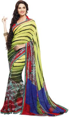 

Saara Striped Daily Wear Georgette Saree(Yellow)