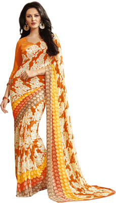 

Parisha Printed Daily Wear Georgette Saree(Orange, Multicolor), Orange & multi