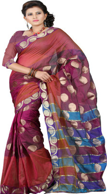 

Sanju Sarees Embellished Banarasi Banarasi Silk Saree(Multicolor), Maroon