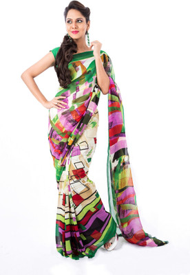 

Cenizas Printed Fashion Chiffon Saree(Multicolor), Green