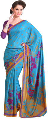 

Cenizas Printed Fashion Georgette Saree(Blue)