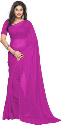 

Surupta Solid Fashion Georgette Saree(Pink), Light rani pink