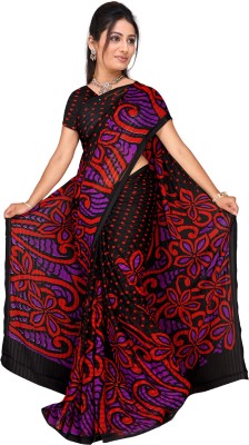 

Khushali Self Design, Printed Fashion Georgette Saree(Black, Multicolor)