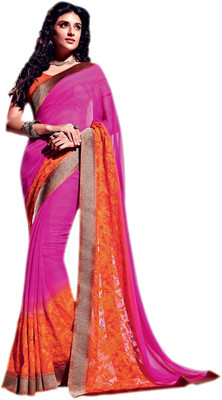 

Vishal Printed Bollywood Georgette Saree(Pink, Orange)