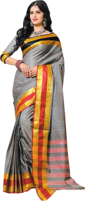 

Kaveri Solid Fashion Cotton Saree(Pack of 2, Grey)