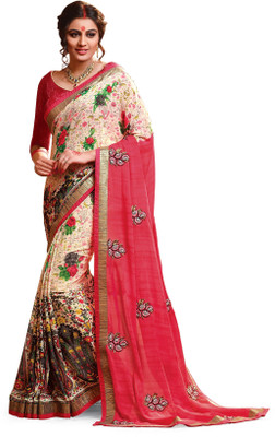 

Ridham Sarees Embroidered, Floral Print Fashion Georgette Saree(Multicolor)