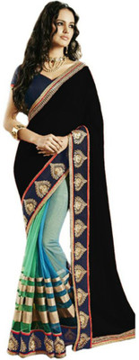

Dancing Girl Embroidered Bollywood Georgette Saree(Multicolor), Multi color