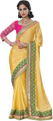 

Desi Butik Embellished Fashion Chiffon Saree(Yellow)