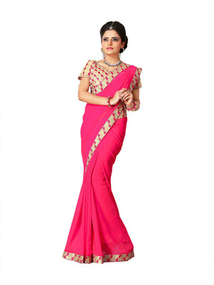 

Indian Wear Online Printed Fashion Georgette Saree(Pink)