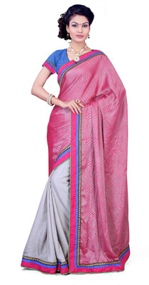 

Dancing Girl Printed Bollywood Chiffon Saree(Pink)