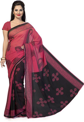 

Ishin Printed Fashion Georgette Saree(Black)