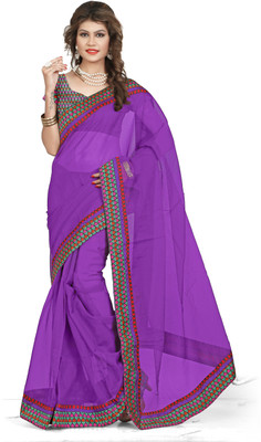 

Weavedeal Embellished Banarasi Art Silk Saree(Purple)