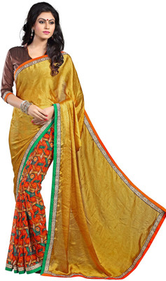 

Stylezone Printed Bollywood Georgette Saree(Gold)