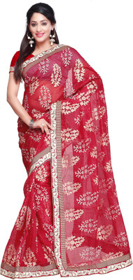 

Vishal Self Design Bollywood Net Saree(Red)