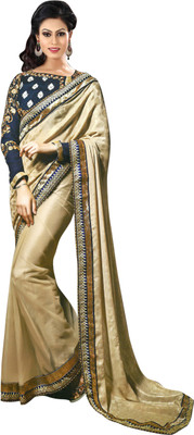 

Limozine Creation Embroidered Fashion Jacquard Saree(Gold), Plain