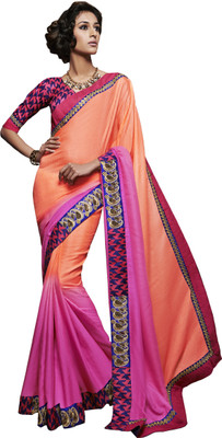 

Jiya Self Design, Embroidered, Embellished Fashion Georgette Saree(Pink, Blue), Blue;pink