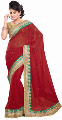 

Party Wear Dresses Printed Fashion Georgette Saree(Multicolor), Multicolor605