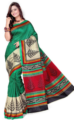

Cenizas Printed Fashion Organza Saree(Multicolor), Green