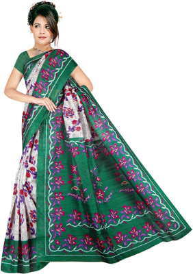 

Khoobee Printed Fashion Silk Saree(Green, Multicolor)