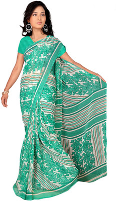 

Vardan Prints Printed Bollywood Georgette Saree(Green, Beige), Beige;green