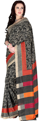 

Khushali Self Design, Printed Fashion Art Silk Saree(Multicolor), Beige;black;multi;orange;pink