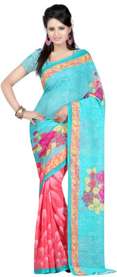 

Jaipur Kurti Printed Daily Wear Georgette Saree(Green), Multicolor