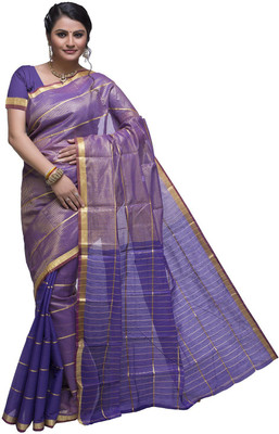 

Ishin Self Design Fashion Cotton Saree(Purple)