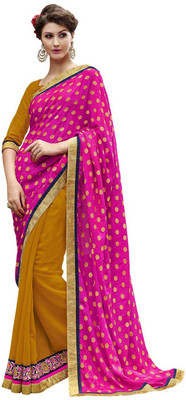 

Desi Butik Self Design Fashion Georgette Saree(Pink, Yellow)