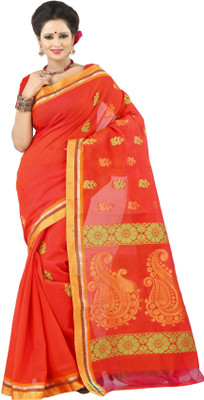 

Mimosa Woven Kanjivaram Handloom Cotton Saree(Red)