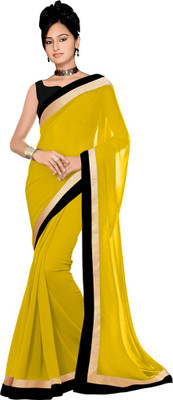 

Party Wear Dresses Solid Fashion Chiffon Saree(Yellow)