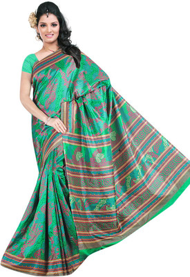 

Khushali Printed Fashion Tussar Silk Saree(Multicolor)