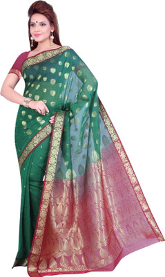 

Ishin Printed Fashion Cotton Saree(Green)