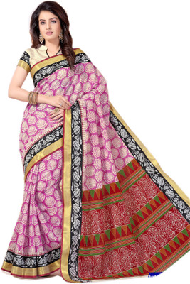 

Aarti Apparels Printed Gadwal Cotton Saree(Pink)